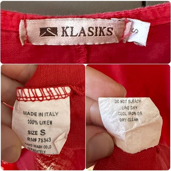 Klasiks Italian Linen Dress in Red - Small - Picture 3 of 4
